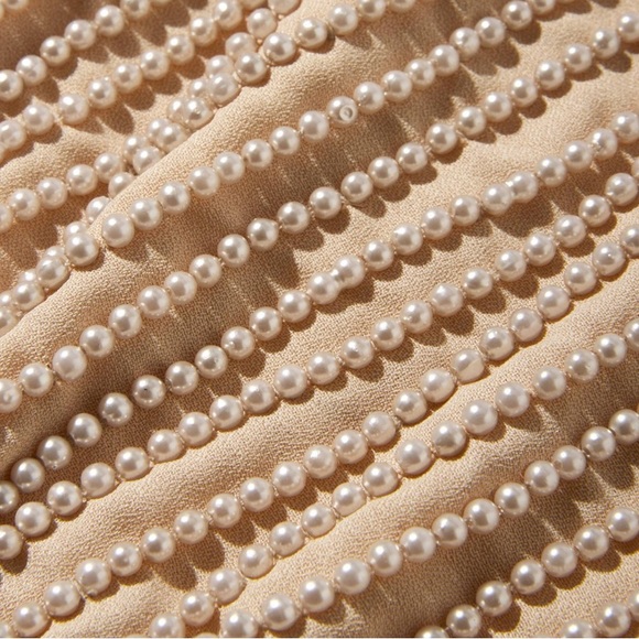 Over The Top Pearl Blouse Size M COLOR : Champagne brand New - Picture 4 of 7